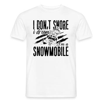 Je ne ronfle pas Je rêve Montagnes Motoneige Racer - T-shirt homme - blanc - Devant - AI Model Male 178 dark (178cm)