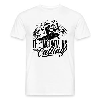 The Mountains Are Winter Sports Snowmobile Racer - Men's T-Shirt - white - Front - AI Model Male 178 dark (178cm)