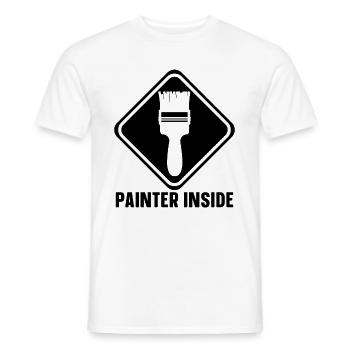 Peintre à l’intérieur Pinceau Artisans Peintres - T-shirt homme - blanc - Devant - AI Model Male 178 dark (178cm)