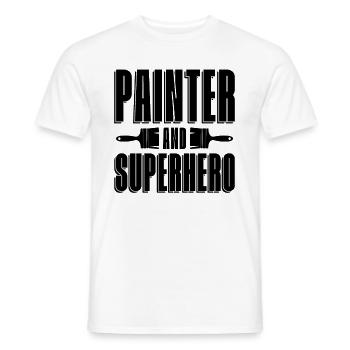 Peintre Et Super-Héros Artisanat Peintres Peinture - T-shirt homme - blanc - Devant - AI Model Male 178 dark (178cm)