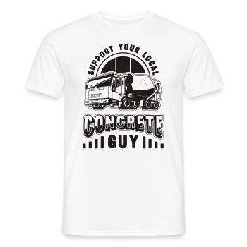 Support Your Local Retro Cement Concrete Finishers - Men's T-Shirt - white - Front - AI Model Male 178 dark (178cm)