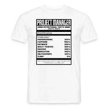 Project Manager Nutrition Team Leader Management - Men's T-Shirt - white - Front - AI Model Male 178 dark (178cm)