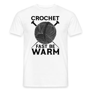Crochet Fast Be Warm Needlework Crochet Lover - Men's T-Shirt - white - Front - AI Model Male 178 dark (178cm)