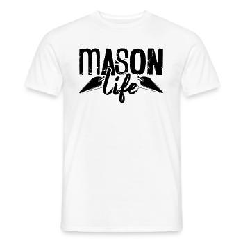 Mason Life Ciment Construction Finisseurs de béton - T-shirt homme - blanc - Devant - AI Model Male 178 dark (178cm)