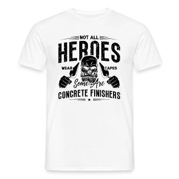 Tous les héros ne portent pas de capes Mason Concrete Finishers - T-shirt homme - blanc - Devant - AI Model Male 178 dark (178cm)