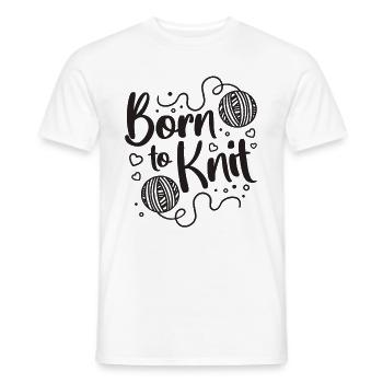 Né pour tricoter crochet aiguille crochet amoureux du crochet - T-shirt homme - blanc - Devant - AI Model Male 178 dark (178cm)