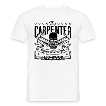 Ce charpentier sait comment menuisier les charpentiers - T-shirt homme - blanc - Devant - AI Model Male 178 dark (178cm)