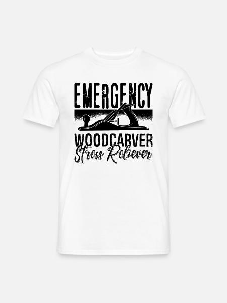 Emergency Woodcarver Stress Woodsman Wood Carver - Männer T-Shirt - Weiß