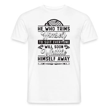 He Who Trims Himself To Woodworker Wood Carver - Men's T-Shirt - white - Front - AI Model Male 178 dark (178cm)