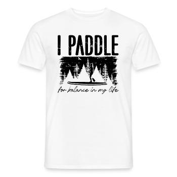 I Paddle For Balance Paddleboard Paddle Boarder - Männer T-Shirt - Weiß - Vorne - AI Model Male 178 dark (178cm)