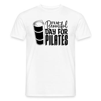 C’est une belle journée pour les amateurs de Pilates de méditation - T-shirt homme - blanc - Devant - AI Model Male 178 dark (178cm)