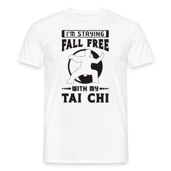 I'm Staying Fall Free With My Qigong Tai Chi Lover - Men's T-Shirt - white - Front - AI Model Male 178 dark (178cm)