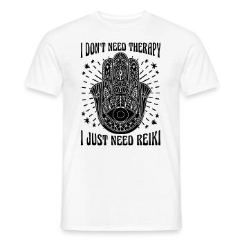 Je n’ai pas besoin de thérapie, je ne fais que guérir le maître Reiki - T-shirt homme - blanc - Devant - AI Model Male 178 dark (178cm)