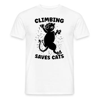 Climbing Saves Cats Bouldering Lover Rock Climber - Männer T-Shirt - Weiß - Vorne - AI Model Male 178 dark (178cm)