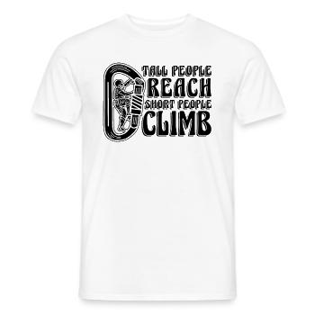 Tall People Reach Short Bouldering Rock Climber - Men's T-Shirt - white - Front - AI Model Male 178 dark (178cm)
