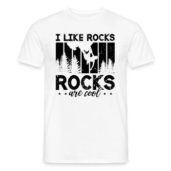 I Like Rocks Rocks Are Retro Climbing Rock Climber - Men's T-Shirt - white - Front - AI Model Male 178 dark (178cm)