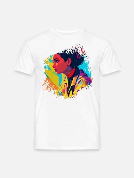Künstlerin im Farbrausch - Männer T-Shirt - Weiß