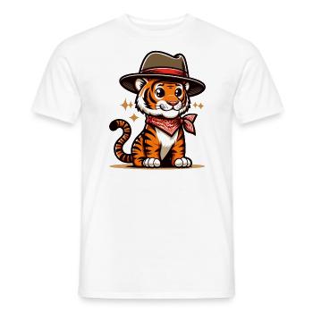 Tigerjunge mit Hut - Männer T-Shirt - Weiß - Vorne - AI Model Male 178 dark (178cm)