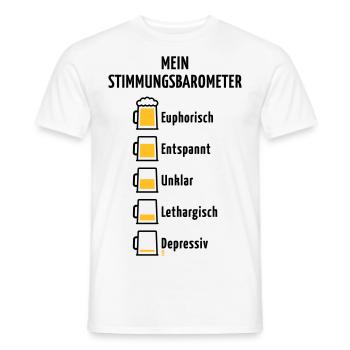 Mein Stimmungsbarometer (Bier / V2 / POS) - Männer T-Shirt - Weiß - Vorne - AI Model Male 178 dark (178cm)