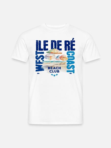 Strandclub Ile de Ré - Männer T-Shirt - Weiß