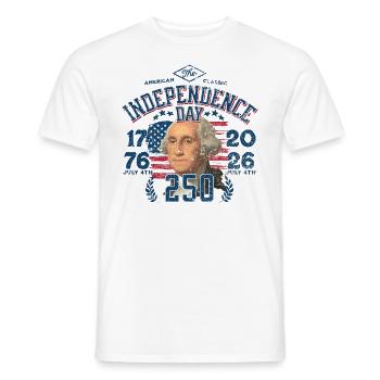 250th Independence day 1776 2026 1 - Men's T-Shirt - white - Front - AI Model Male 178 dark (178cm)