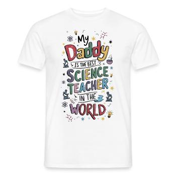 Mon père est le meilleur professeur de sciences - T-shirt homme - blanc - Devant - AI Model Male 178 dark (178cm)