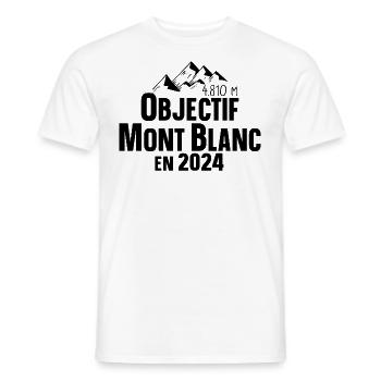 2024 Mont Blanc Montagne France Suisse Italie - T-shirt homme - blanc - Devant - AI Model Male 178 dark (178cm)