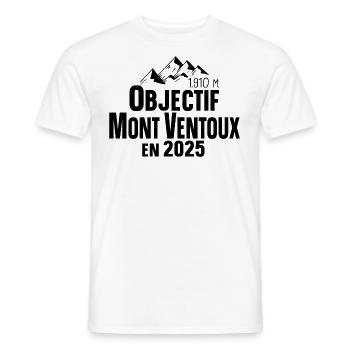 2025 Mont Ventoux Cycliste Montagne Randonnée - T-shirt homme - blanc - Devant - AI Model Male 178 dark (178cm)