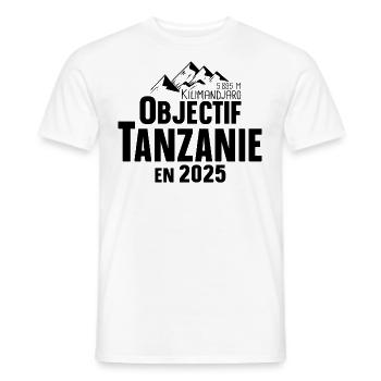2025 Tanzanie Kilimandjaro Montagne Afrique - T-shirt homme - blanc - Devant - AI Model Male 178 dark (178cm)