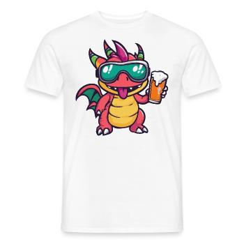 Drache Apres Ski Bier - Männer T-Shirt - Weiß - Vorne - AI Model Male 178 dark (178cm)