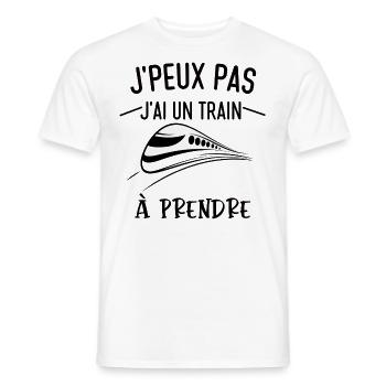 Ich kann keinen Zug haben, um den Bahnhof zu verlassen - Männer T-Shirt - Weiß - Vorne - AI Model Male 178 dark (178cm)
