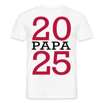 2025 Papa - Männer T-Shirt - Weiß - Vorne - AI Model Male 178 dark (178cm)