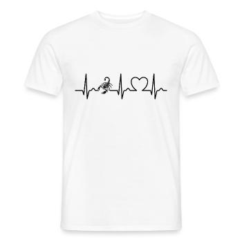 Scorpio - Poison Stinger - Pulse - Heart Curve - ECG - Men's T-Shirt - white - Front - AI Model Male 178 dark (178cm)