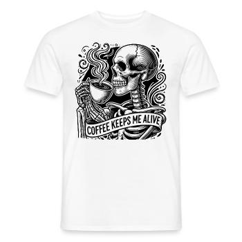 Le café me maintient en vie - T-shirt homme - blanc - Devant - AI Model Male 178 dark (178cm)
