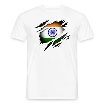 India at heart - Men's T-Shirt - white - Front - AI Model Male 178 dark (178cm)