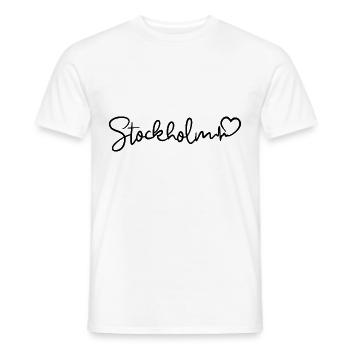 Stockholm Herzschlag - Männer T-Shirt - Weiß - Vorne - AI Model Male 178 dark (178cm)