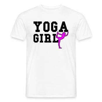fille de yoga - T-shirt homme - blanc - Devant - AI Model Male 178 dark (178cm)