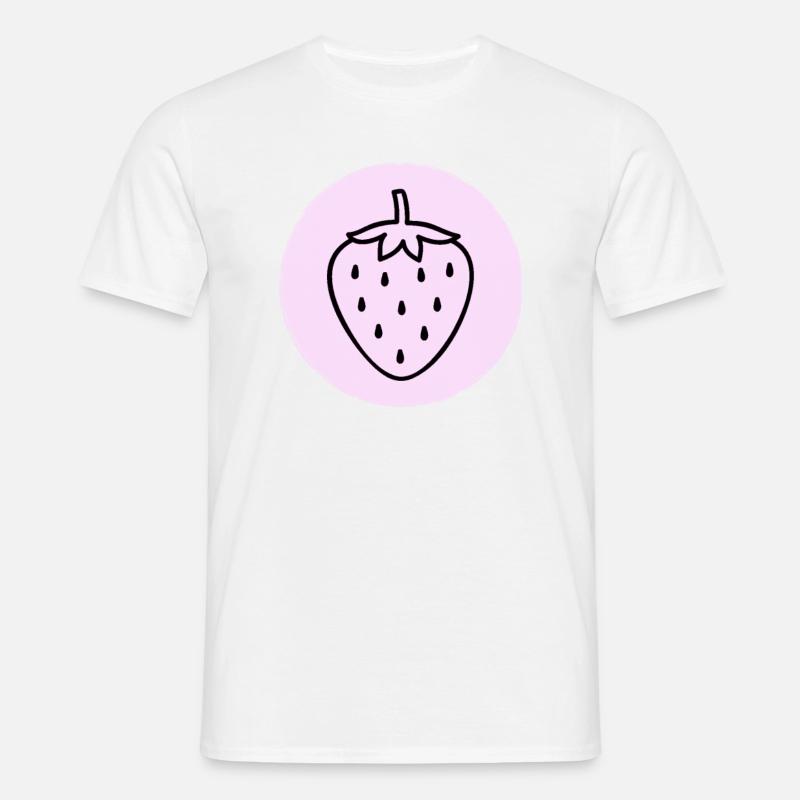Erdbeere - Männer T-Shirt - Weiß