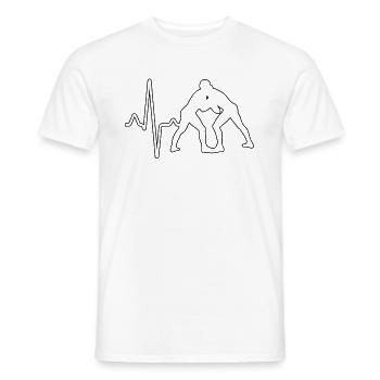 Wrestling Heartbeat - Men's T-Shirt - white - Front - AI Model Male 178 dark (178cm)
