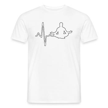 Yoga Méditation Heartbeat - T-shirt homme - blanc - Devant - AI Model Male 178 dark (178cm)