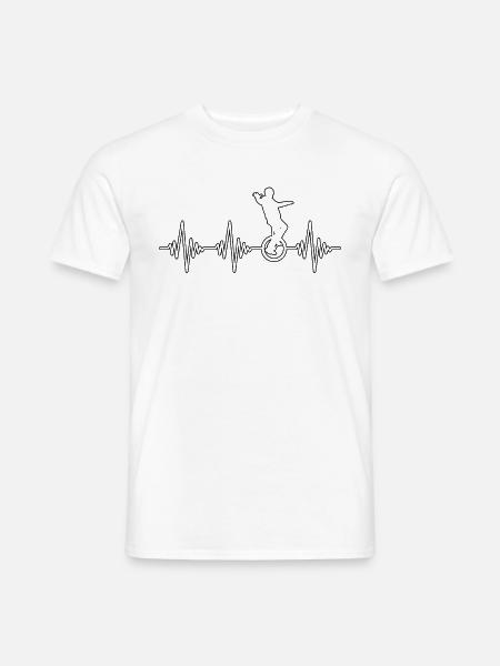 Einrad Herzschlag - Männer T-Shirt - Weiß