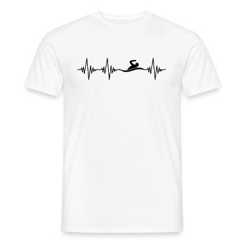 Schwimmen Herzschlag - Männer T-Shirt - Weiß - Vorne - AI Model Male 178 dark (178cm)