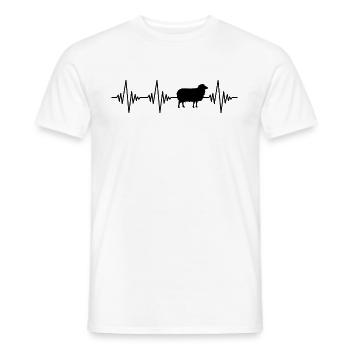 Schaf Herzschlag - Männer T-Shirt - Weiß - Vorne - AI Model Male 178 dark (178cm)