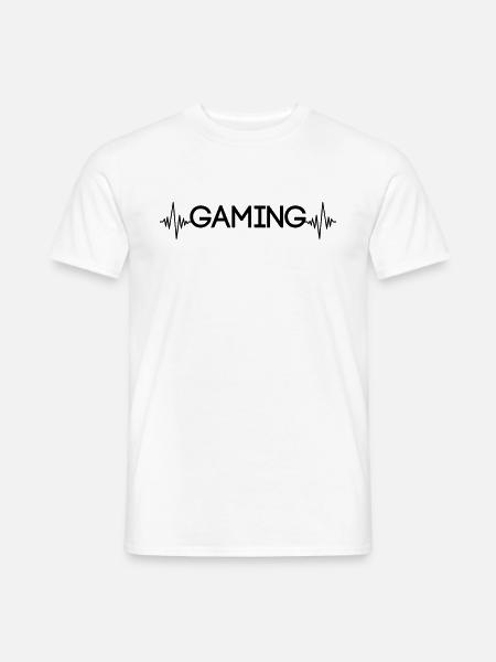 gaming Herzschlag - Männer T-Shirt - Weiß