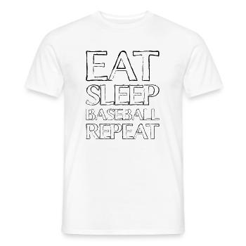 Manger du baseball du sommeil - T-shirt homme - blanc - Devant - AI Model Male 178 dark (178cm)