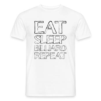 Essen Schlafen Billiard - Männer T-Shirt - Weiß - Vorne - AI Model Male 178 dark (178cm)