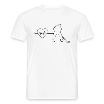 Battement de cœur de hockey sur glace - T-shirt homme - blanc - Devant - AI Model Male 178 dark (178cm)