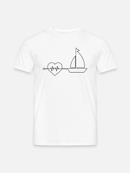 Segeln Herzschlag - Männer T-Shirt - Weiß
