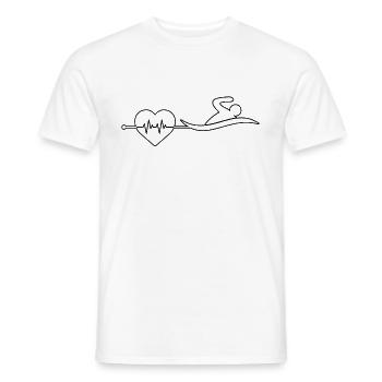 Schwimmen Herzschlag - Männer T-Shirt - Weiß - Vorne - AI Model Male 178 dark (178cm)
