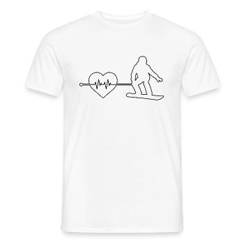 Snowboarding heartbeat - Men's T-Shirt - white - Front - AI Model Male 178 dark (178cm)